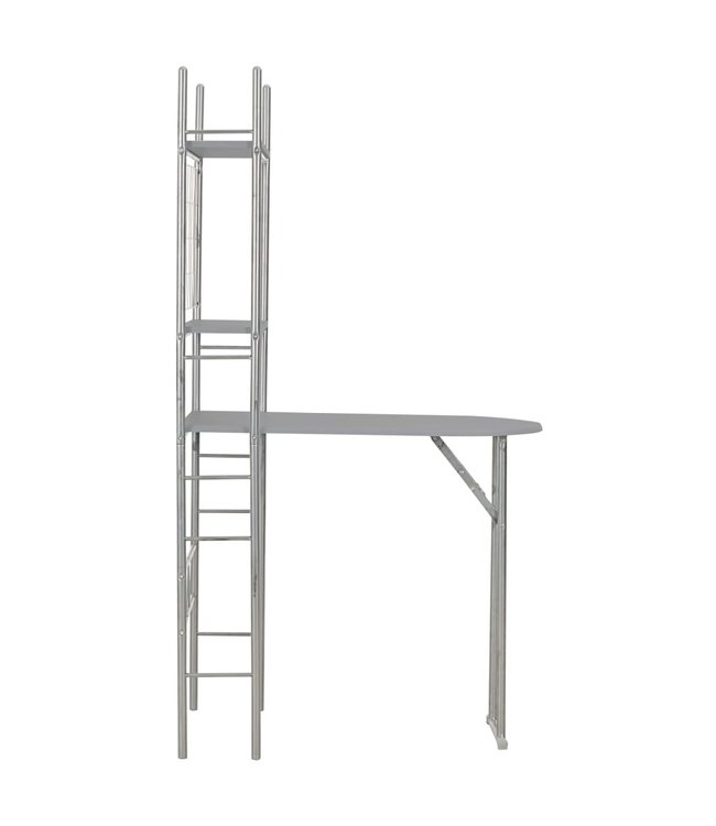 3-delige Eethoek inklapbaar met opbergrek MDF en staal grijs