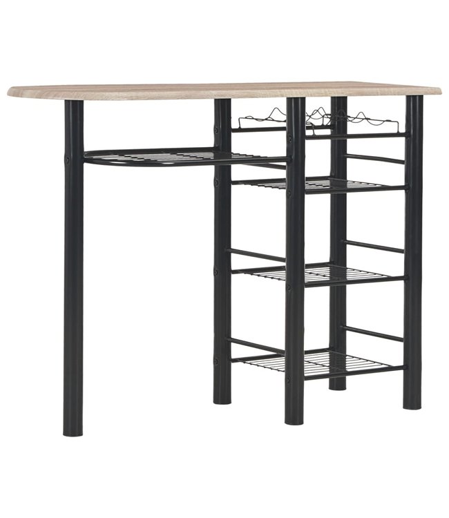 3-delige Barset met schappen hout en staal