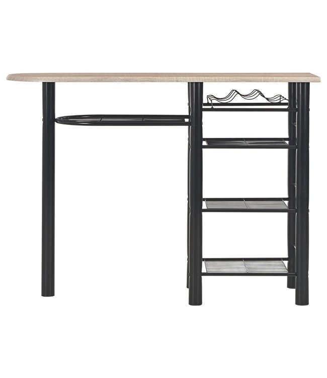 3-delige Barset met schappen hout en staal