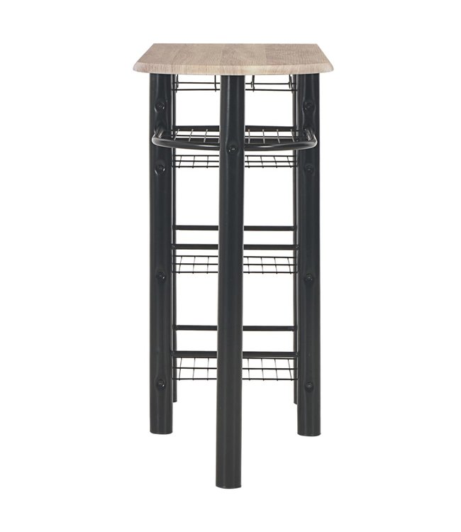 3-delige Barset met schappen hout en staal