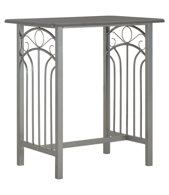 3-delige Barset hout en staal antraciet