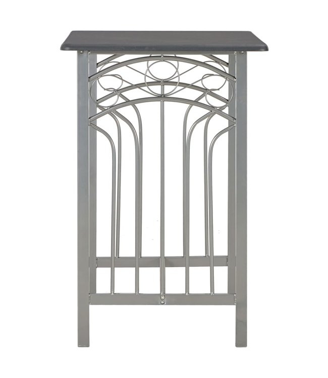 3-delige Barset hout en staal antraciet