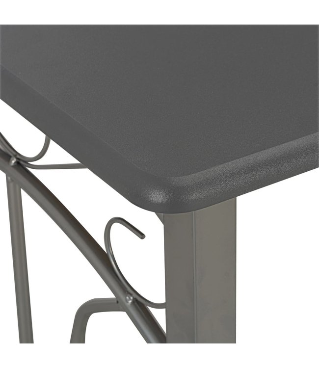 3-delige Barset hout en staal antraciet