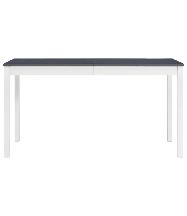 9-delige Eethoek grenenhout wit en grijs