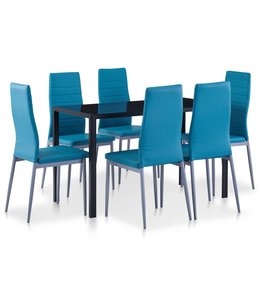 7-delige Eethoek blauw