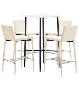 5-delige Barset kunstleer crème