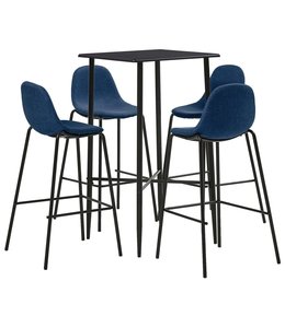 5-delige Barset stof blauw