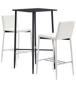 3-delige Barset kunstleer wit