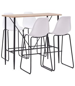 5-delige Barset kunststof wit