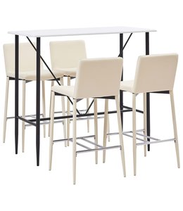 5-delige Barset kunstleer crème