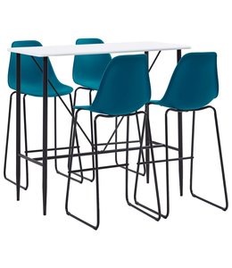 5-delige Barset kunststof turquoise