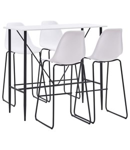 5-delige Barset kunststof wit