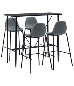 5-delige Barset stof lichtgrijs