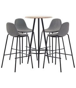 5-delige Barset stof taupe