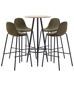 5-delige Barset stof bruin