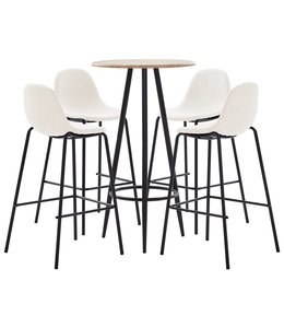 5-delige Barset stof crème