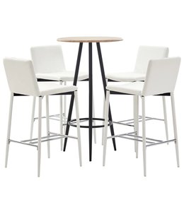 5-delige Barset kunstleer wit