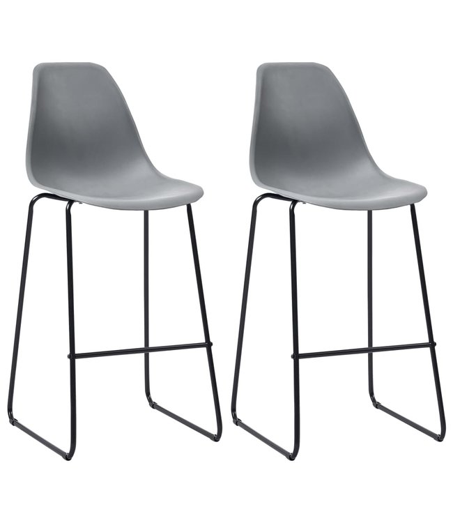 3-delige Barset kunststof grijs