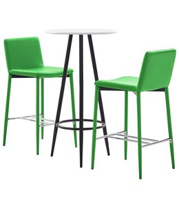 3-delige Barset kunstleer groen