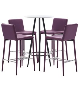 5-delige Barset kunstleer paars