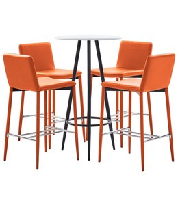 5-delige Barset kunstleer oranje