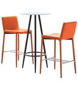 3-delige Barset kunstleer oranje