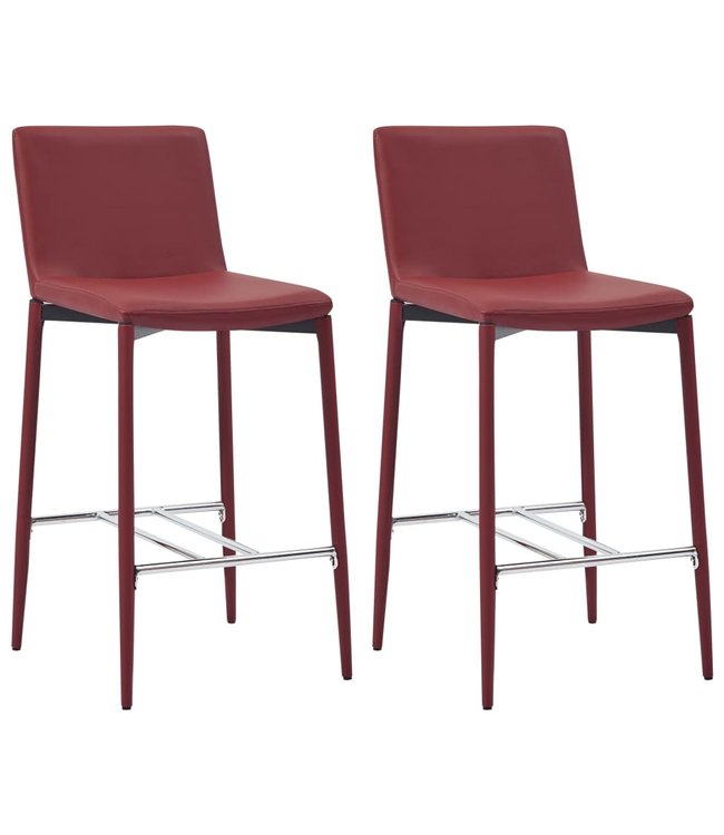 5-delige Barset kunstleer wijnrood