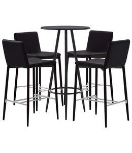 5-delige Barset kunstleer bruin