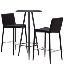 3-delige Barset kunstleer bruin