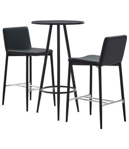 3-delige Barset kunstleer grijs