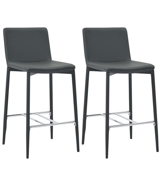 3-delige Barset kunstleer grijs