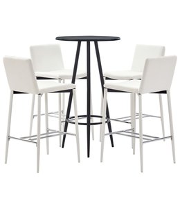 5-delige Barset kunstleer wit