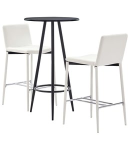 3-delige Barset kunstleer wit