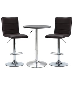 3-delige Barset kunstleer zwart