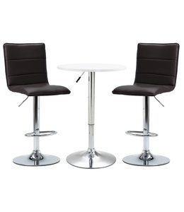 3-delige Barset kunstleer wit