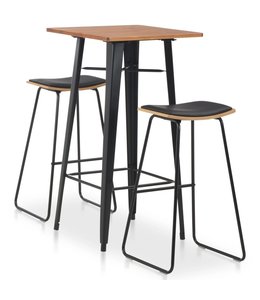 3-delige Barset staal zwart