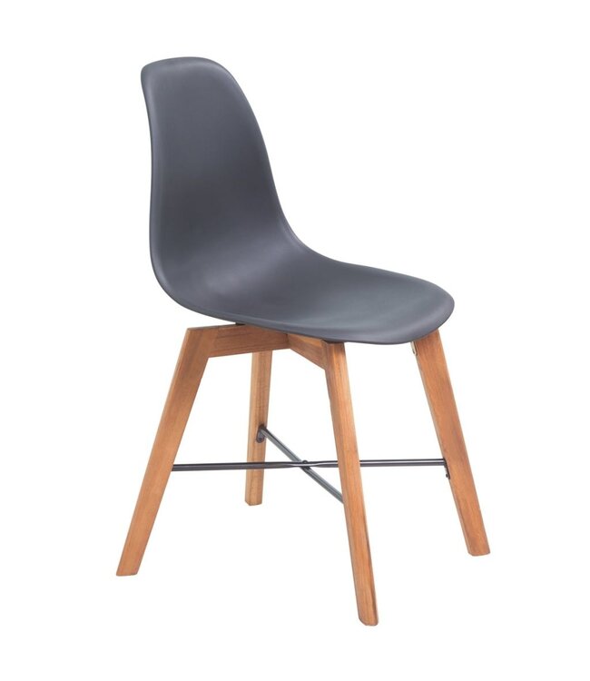 Eetkamerset massief acaciahout 9-delig zwart