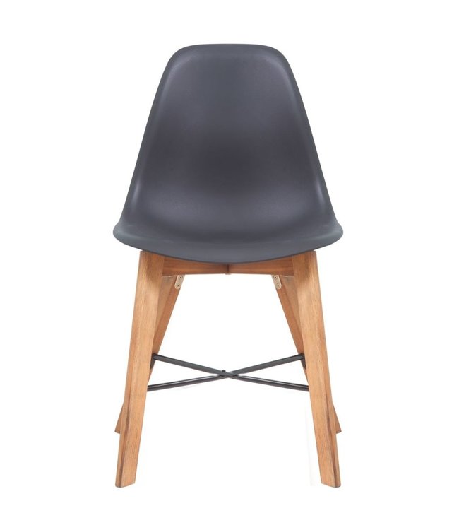 Eetkamerset massief acaciahout 9-delig zwart