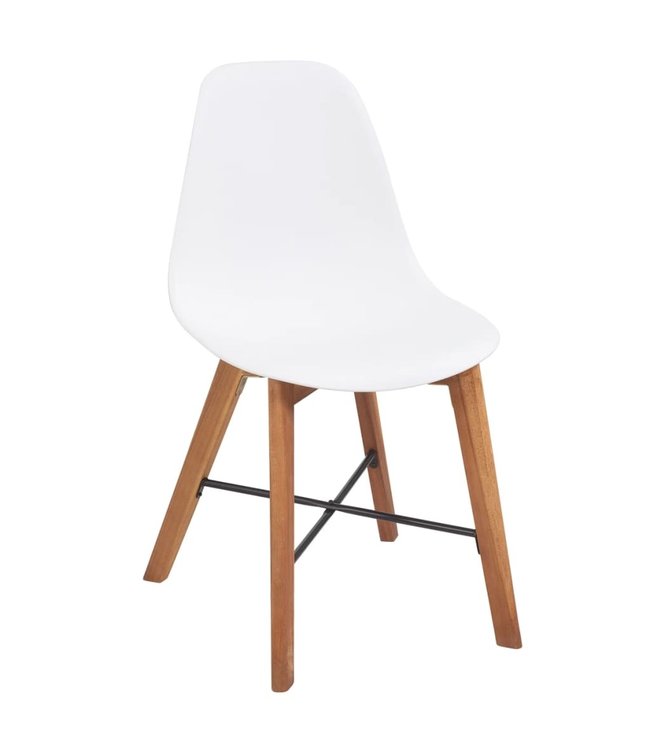 Eetkamerset massief acaciahout 9-delig wit