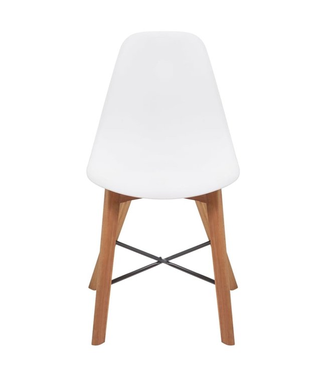 Eetkamerset massief acaciahout 9-delig wit