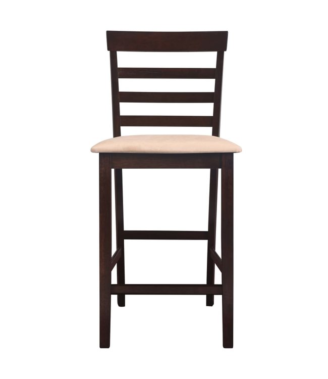 Bartafel met 4 barstoelen set hout bruin