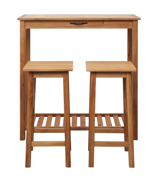 3-delige Barset massief eikenhout