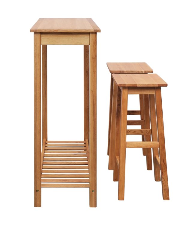 3-delige Barset massief eikenhout