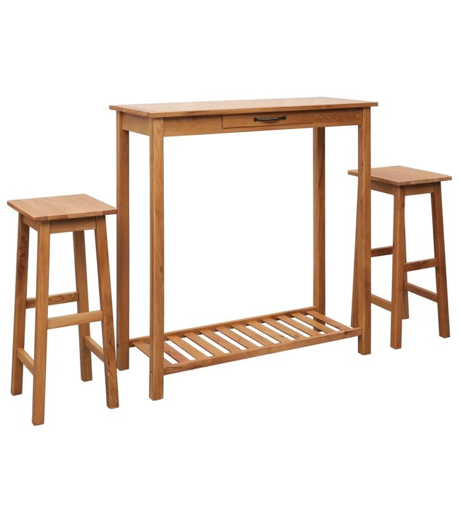 3-delige Barset massief eikenhout