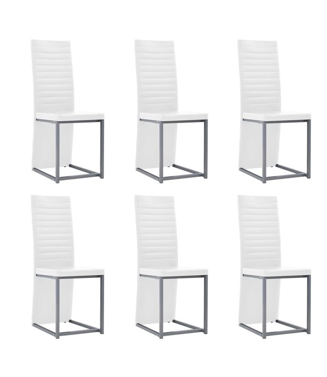 Eethoek staal en gehard glas zwart en wit 7-delig