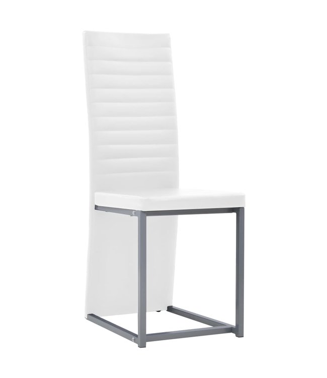 Eethoek staal en gehard glas zwart en wit 7-delig