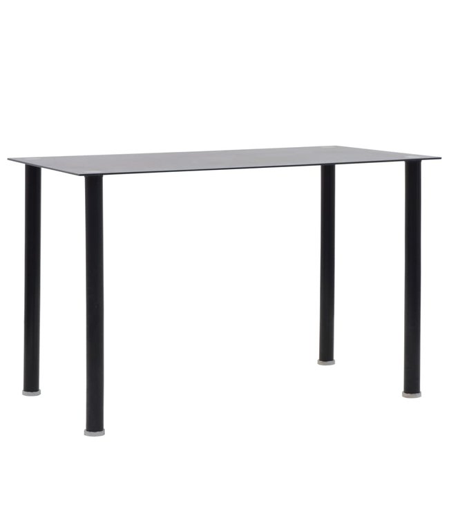 Eethoek staal en gehard glas zwart en wit 7-delig