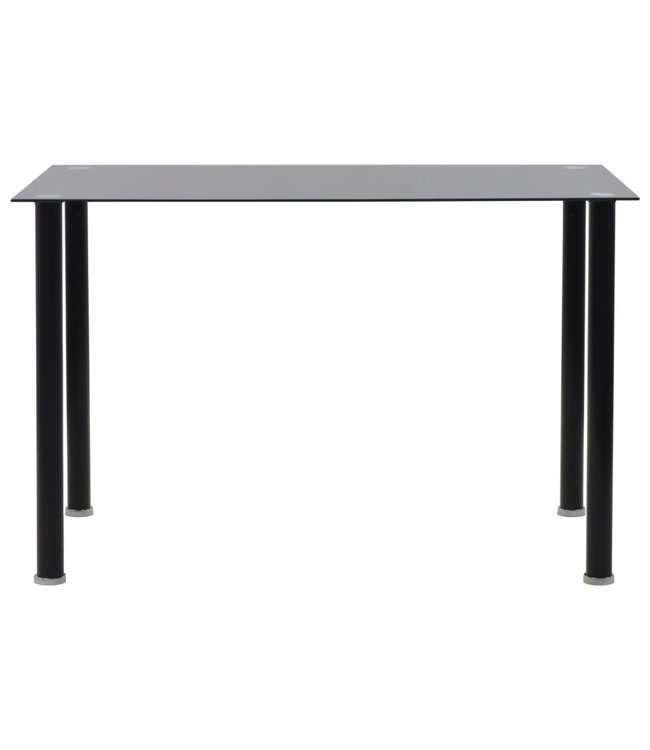 Eethoek staal en gehard glas zwart en wit 7-delig