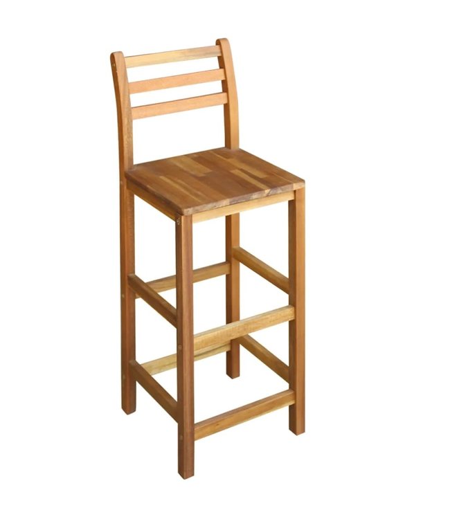 Bartafel- en stoelenset massief acaciahout 7-delig