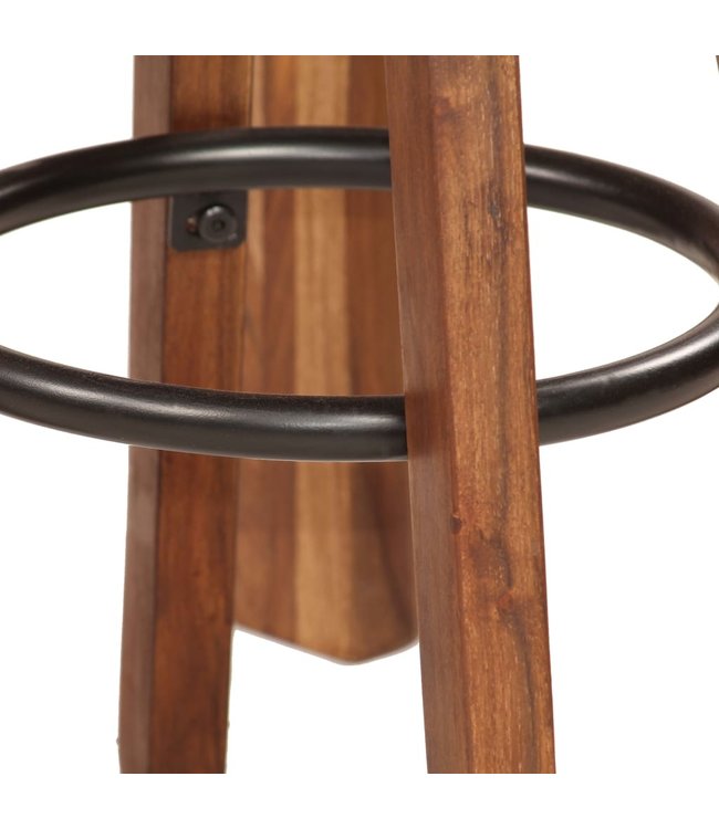 Barset 3-delig massief sheeshamhout en echt leer